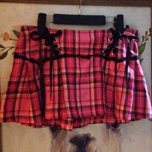 Rare Tripp NYC pink plaid mini skirt Y2k Medium
